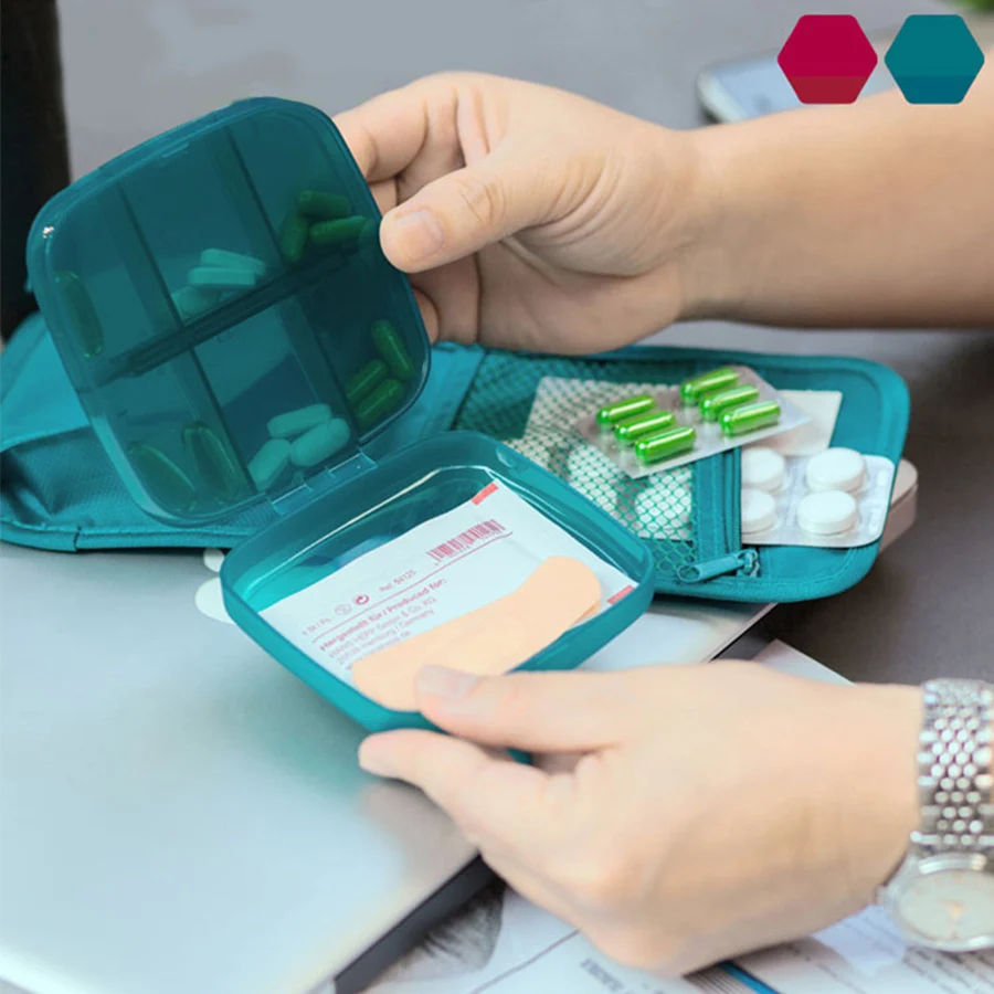 

Weekly 7 Days Tablet Pill Box Holder Travel Storage Bag Medicine Storage Organizer Container Case Wallet Medicine Box Pillbox