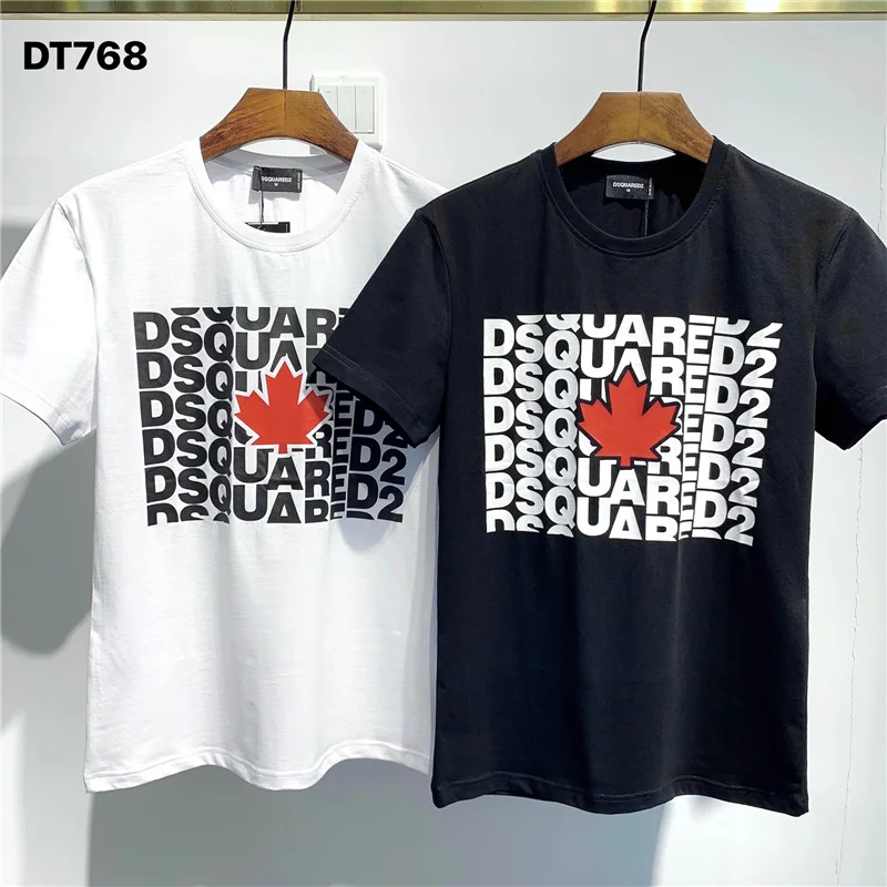 

2021 new Dsquared2 printed short-sleeved T-shirt men's letter mirror printing D2 fashion trend summer tide 013