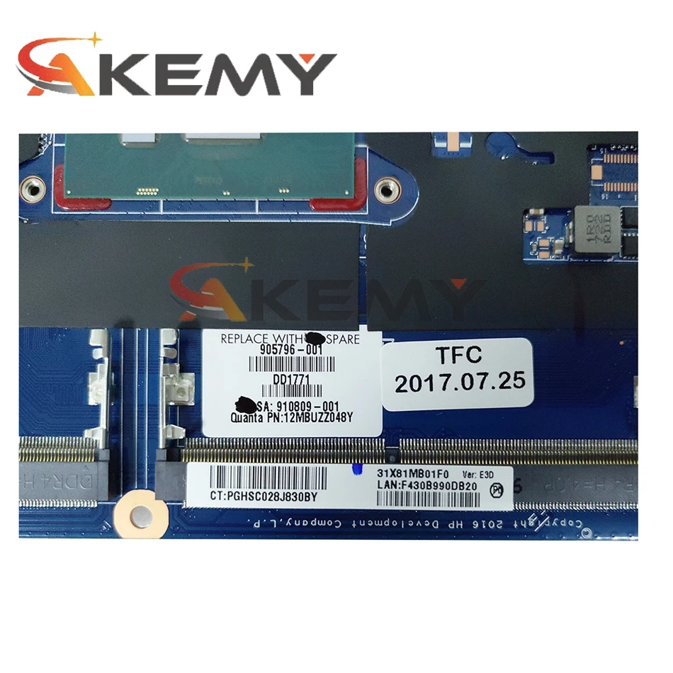 

For HP ProBook 430 G4 440 G4 Laptop Motherboard With SR2ZW i3-7100u 905792-001 905792-601 DA0X81MB6E0 MB 100% Tested Fast Ship