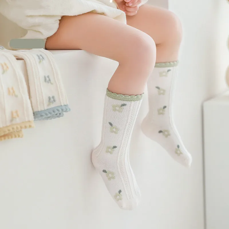 

Детские носки 1253a, весна 2022, новые носки для девочек, детские носки с чесаными цветами в стиле Ins, Корейские принцессы