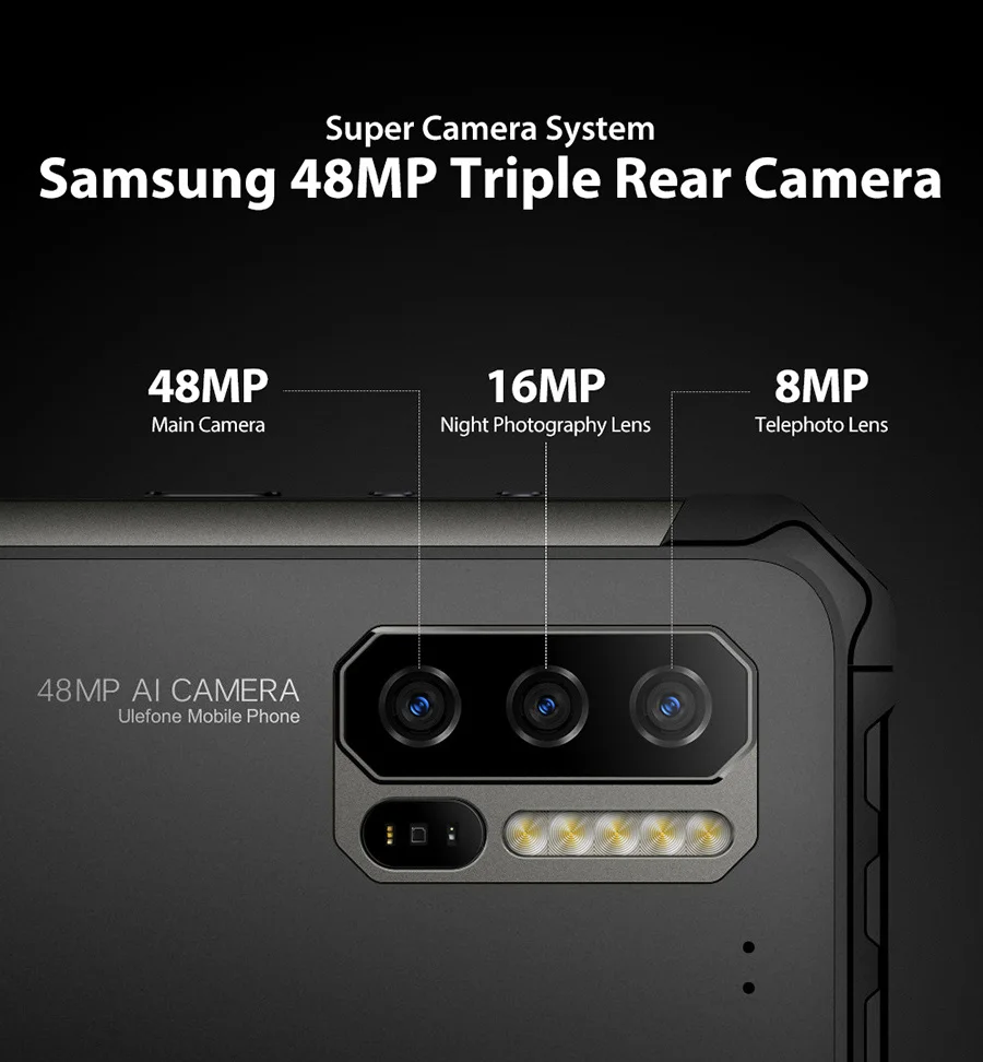 Ulefone Power 7 6,3 ''IP68 прочный Helio P90 Octa Core 8 ГБ+ 128 ГБ Android 9,0 48MP 4G глобальная версия 5 V/3A NFC мобильного телефона