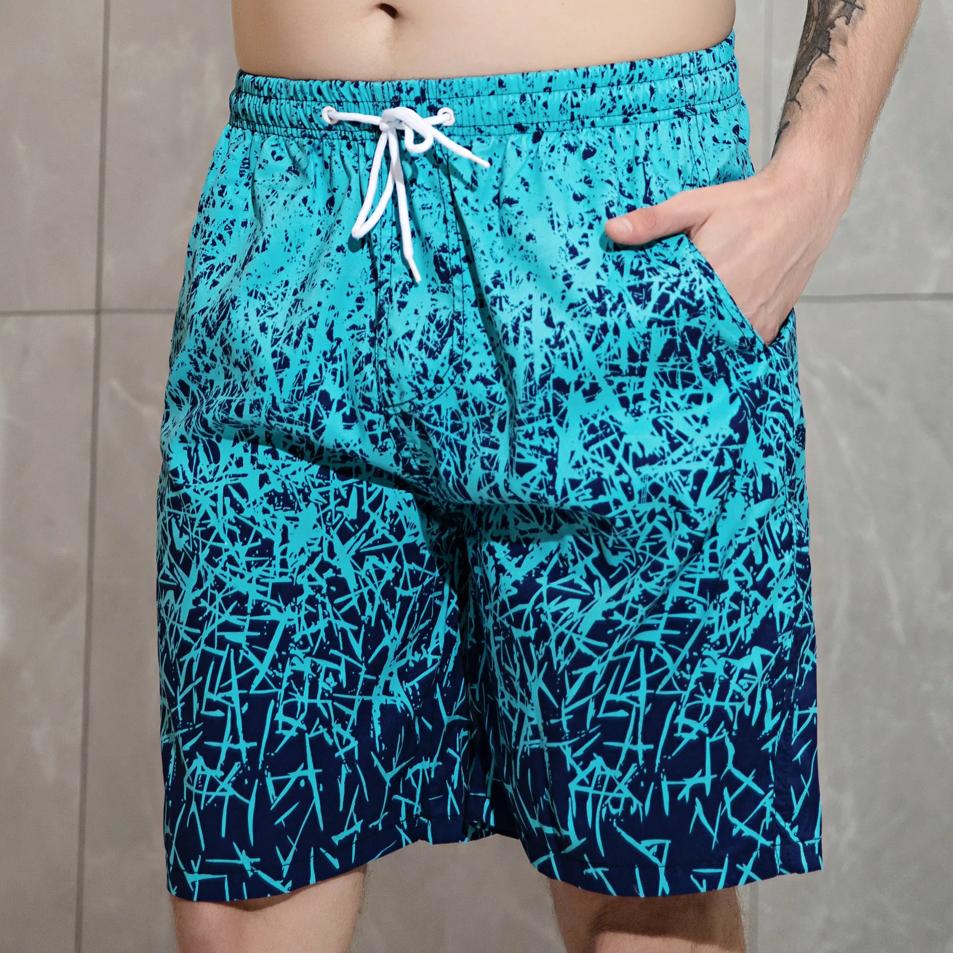 

Summer Fashion Casual Beach Shorts Mens Quick Dry Lightweight Swimming Shorts Man Digital Printed Large Size Workout Sweatshorts