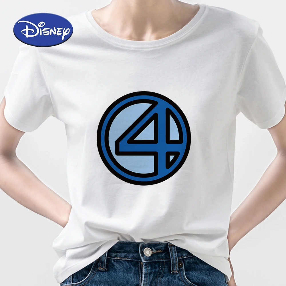 

Disney Marvel Anti-Hero Punisher Logo Printed Women Shirt Hipster Harajuku Street Clothing Urbano Casual Female Tee shirt White