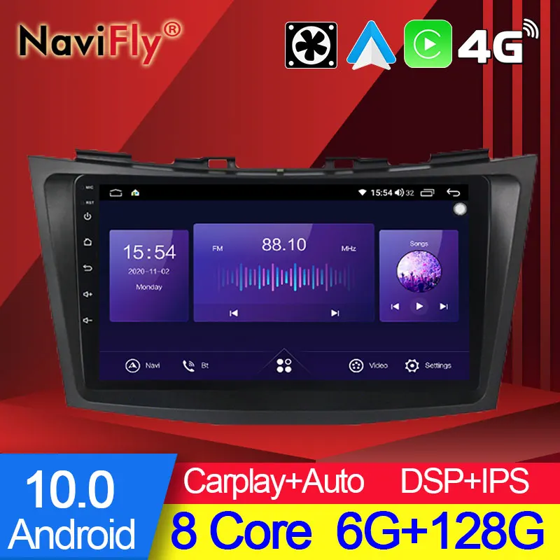 NaviFly 7862C 6G 128G Android 10 Автомобильный мультимедийный радио видео плеер для Suzuki Swift