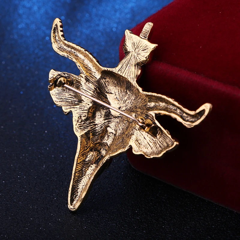 Bull Head Brooches For Men Crystal Hollow Bison Brooch Pins Animal Jewelry |
