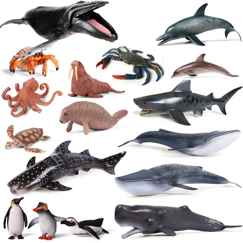 

33 Styles Action&Toys Figure Ocean Marine World Animal Sea Life Shark Whale Dolphin Fish Collection Model Doll For Children Gift