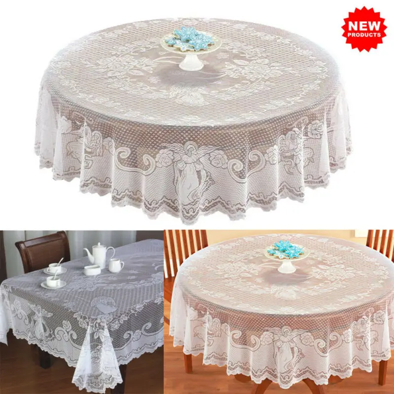 Прозрачная Кружевная скатерть для стола белый винтажный Ангел Свадебный декор