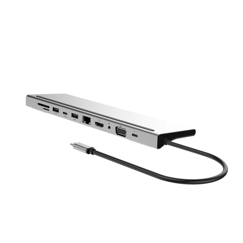 USB C концентратор 10 в 1 Тип Док-станция Gigabit Ethernet порт зарядки PD HDMI VGA | Компьютеры и
