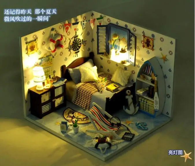 Летние моряки океана морской домик легкая самодельная деревянная миниатюра