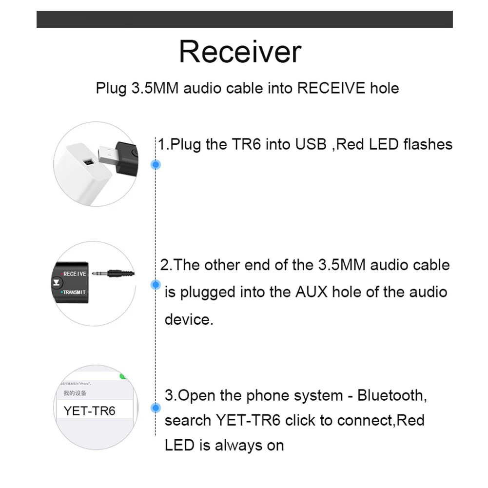 4,2 5,0 Bluetooth передатчик приемник аудио USB 3,5 мм портативный беспроводной динамик стерео адаптер для ТВ ПК компьютер наушники автомобиля