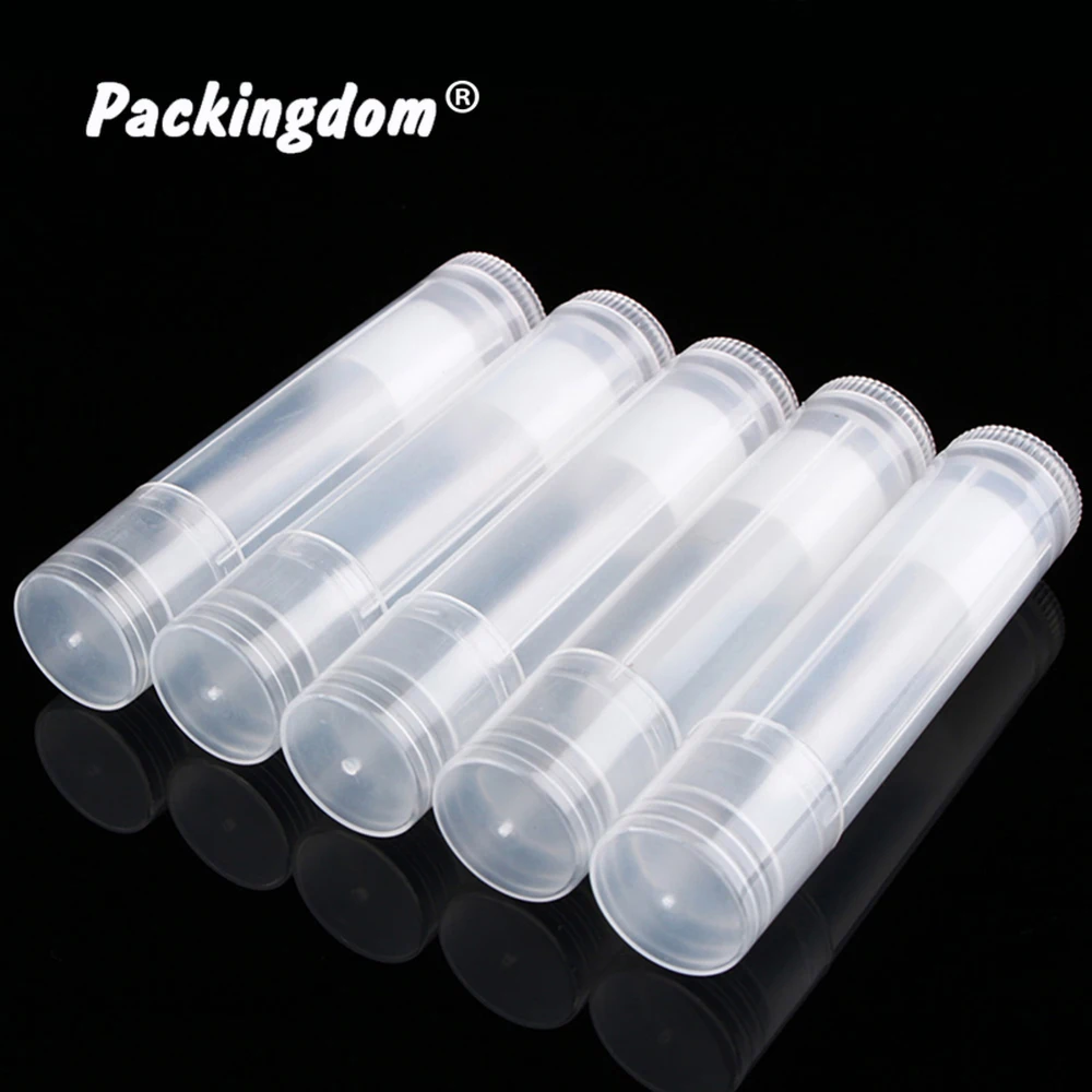 

100pcs Cosmetic Lipstick Tubes Clear Empty Lip Balm Container Plastic Lipgloss Tube Sample Packaging Refill Makeup Bottle 5ml