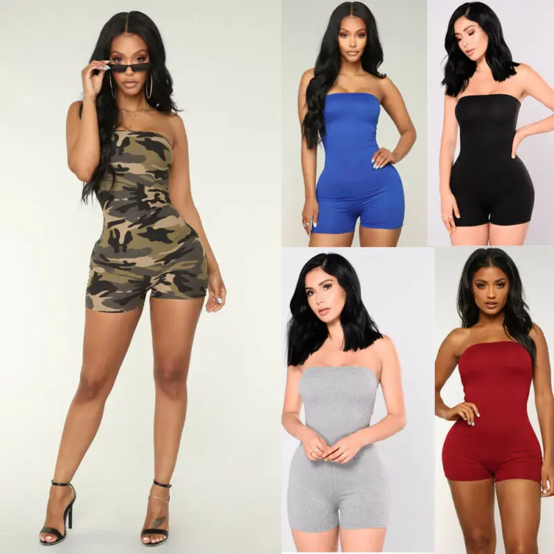 Женский комбинезон без рукавов мини бретелек облегающий Топ Дамский Летние Боди