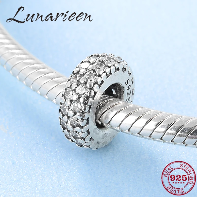 Модный Блестящий прозрачный браслет из серебра 925 пробы с фианитами | Украшения и