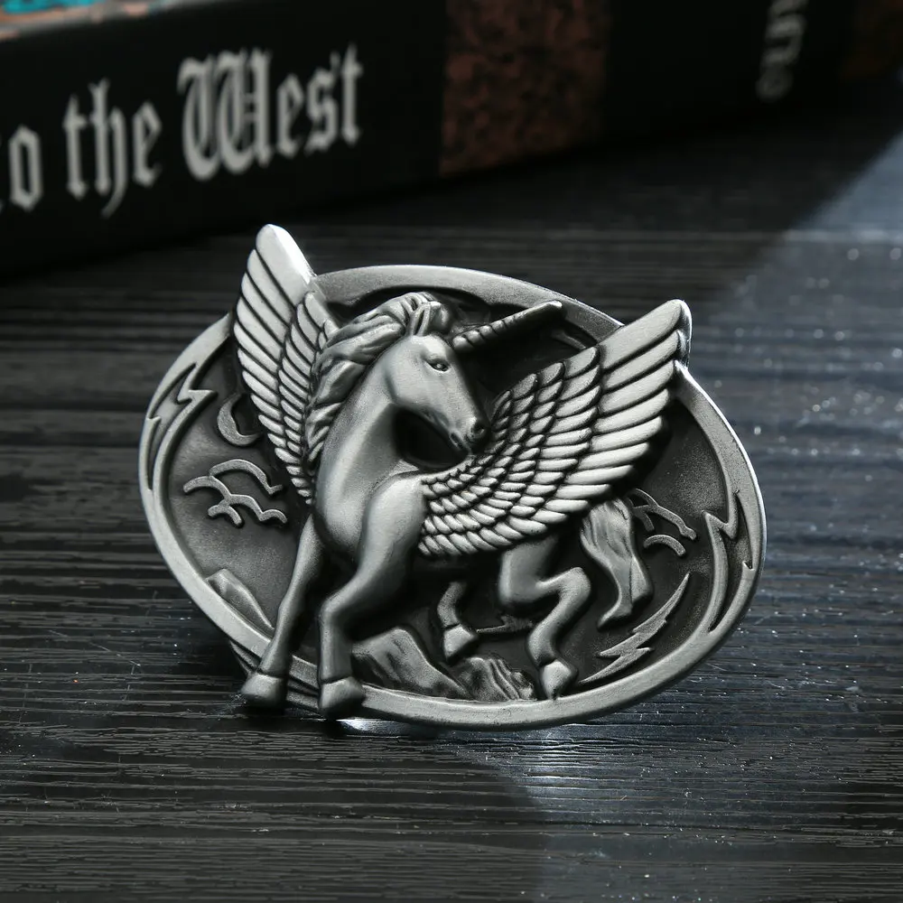 Западный ковбойский Единорог из цинкового сплава индивидуальная модная Пряжка