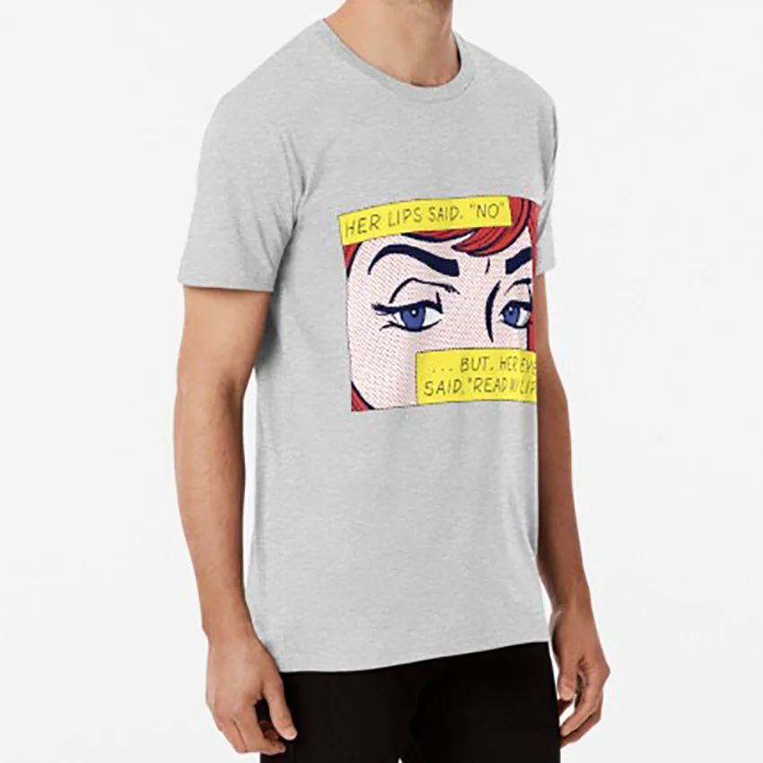 Pop Means T shirt 60s popart pop lichtenstein woman girl eyes lips no redhead | Мужская одежда