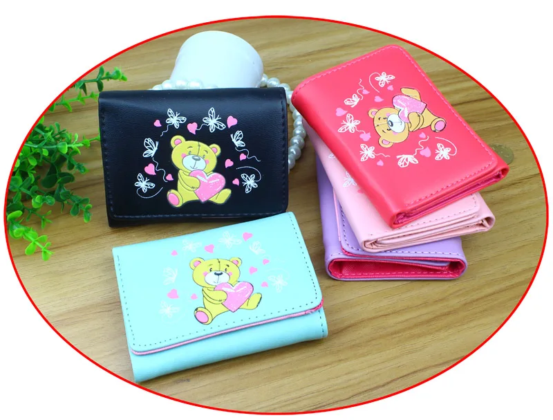 Женский кошелек с короткой застежкой Дамский бумажник держателем для карт и фото