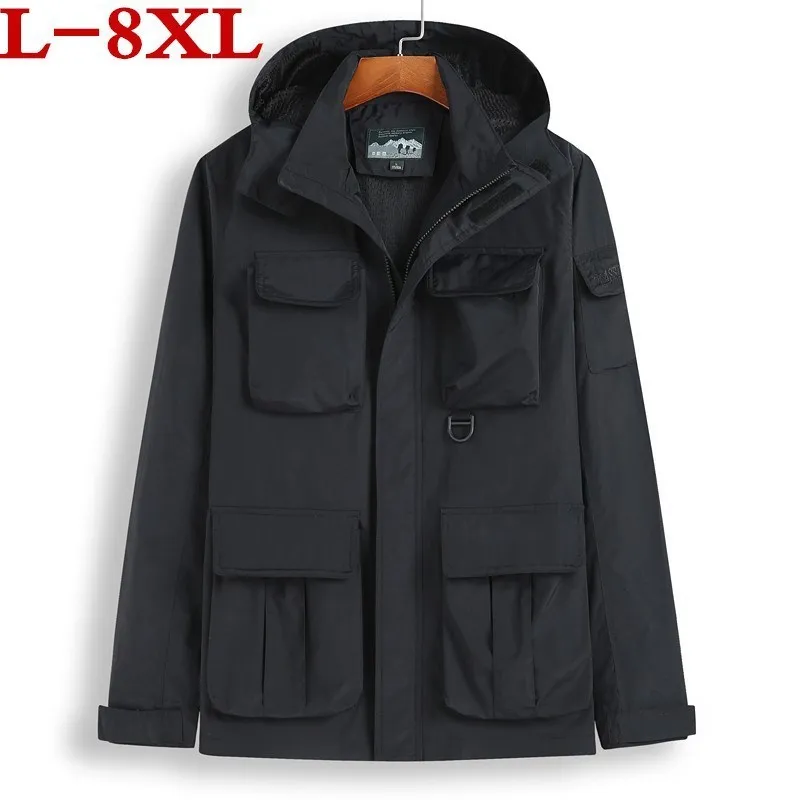 

7XL 8XL new 6XL plus 5XL Man's Waterproof Windproof Mountain Warm Coat Men Large size high quality Jacket