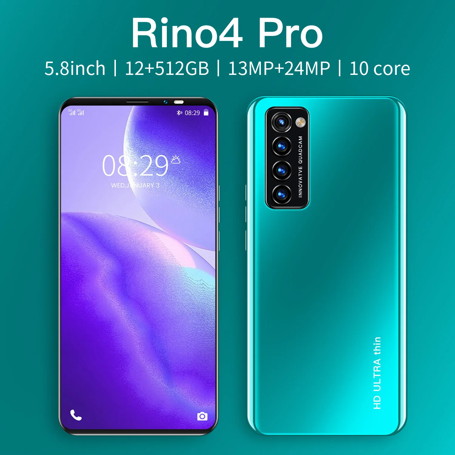 

Смартфон Rino 4 Pro, глобальная версия, Android 10, 12-4800 Гбит/с, 5,8 мАч