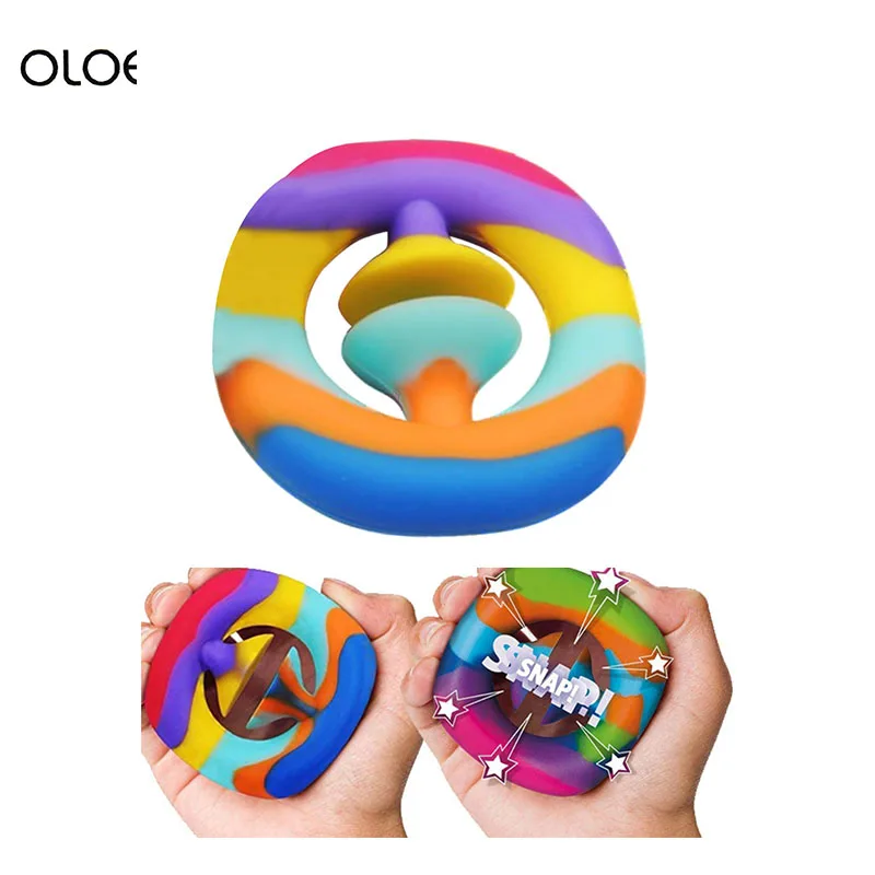 

Fidget Toys Rainbow Silicone Snap Hand Grab Antistress Toy Autism Special Needs Stress Relief Calming Simple Dimple Sensory Toy