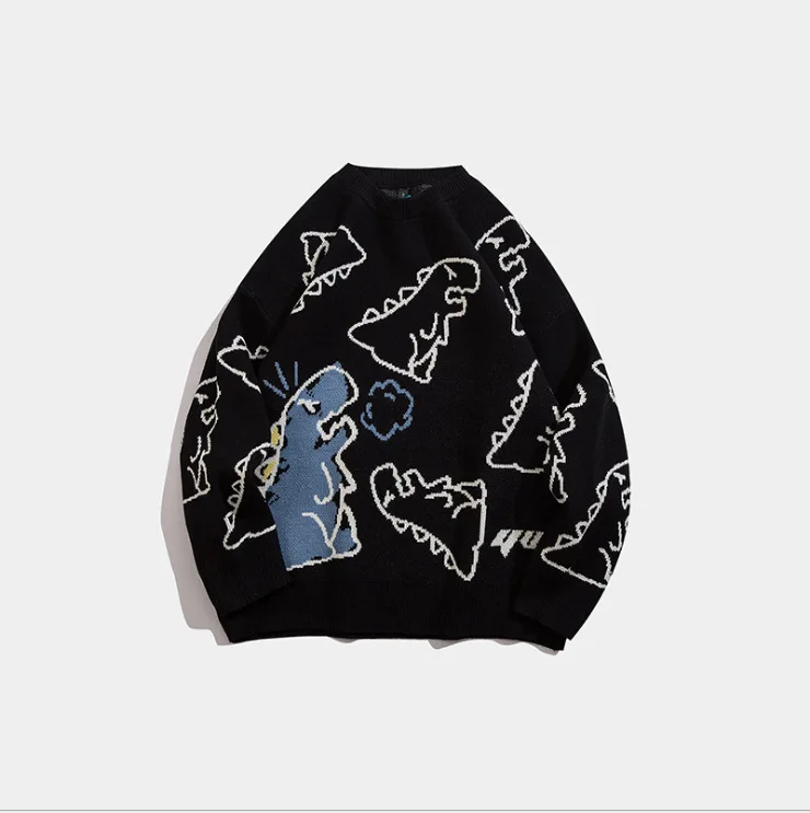 Свитер мужской в стиле хип-хоп с круглым вырезом и мультяшным принтом | Женская