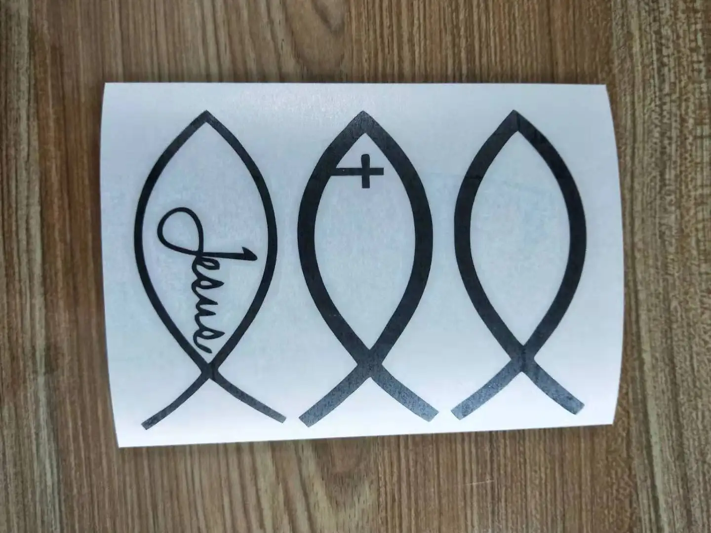 Виниловая наклейка на автомобиль стикер с изображением Иисуса рыбы Бога