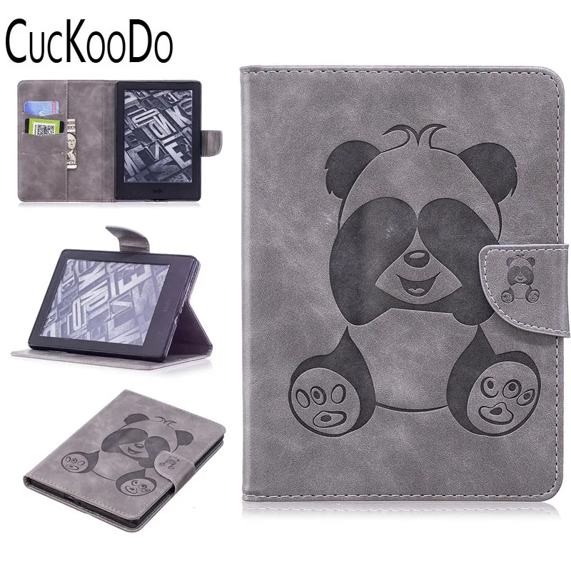 CucKooDo Премиум кожаный чехол с подставкой карманом для карт Amazon Kindle E-reader (6
