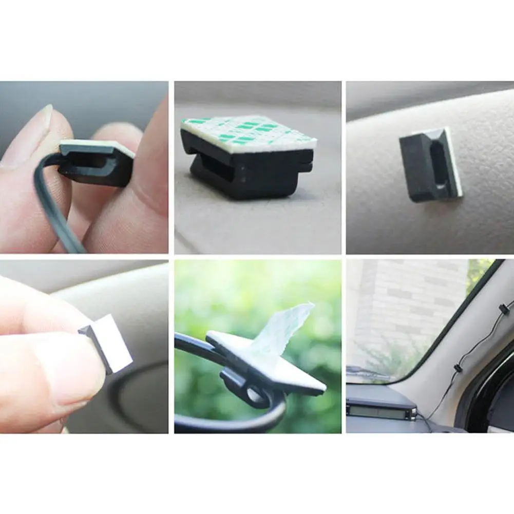 50 шт. клейкие автомобильные зажимы для галстуков фиксатор шнура органайзер