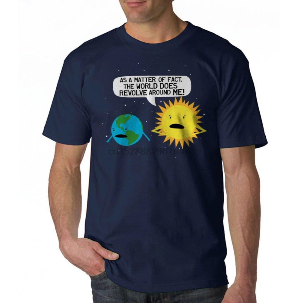 Модные Забавные футболки Humor World Revolves мужская темно синяя футболка новые размеры S