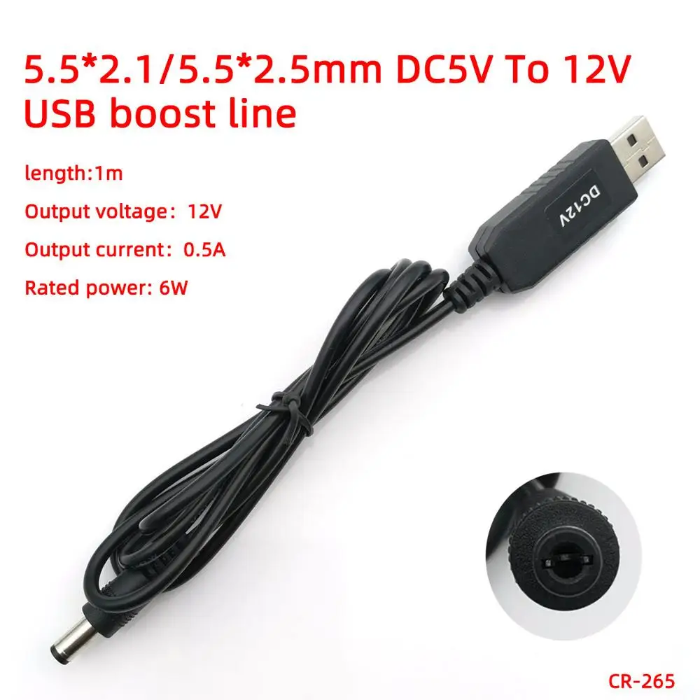 5.5-2.5mm Повышающий мощность USB линия DC 5 В к DC 9 В/12 В Повышающий Модуль USB конвертер Кабель-адаптер 3,5*1,35 мм 4,0*1,7 мм 5,5*2,1 мм разъем - Цвет: 5.5-2.5mm
