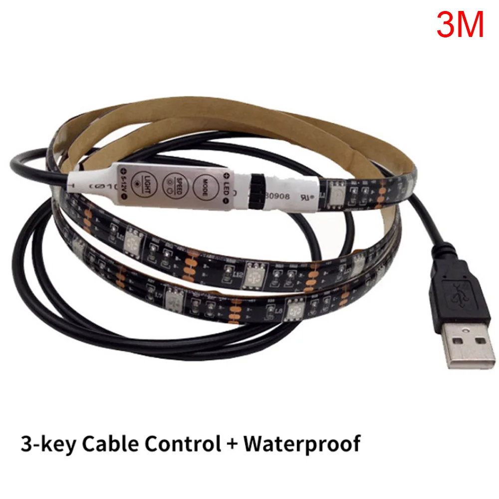 

Светодиодная ленсветильник RGB с USB, самоклеящаяся Гибкая лампа для подсветки телевизора, 5 В, 30 светодиодов на метр