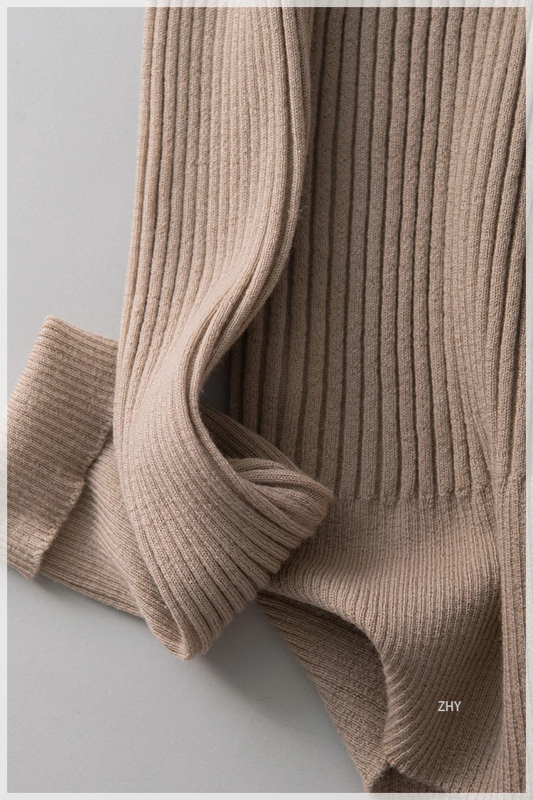 Women Pullovers Wool knitted Sweaters V neck pullover Fall Winter Bottoming knit Natural Silk Basic Sweater