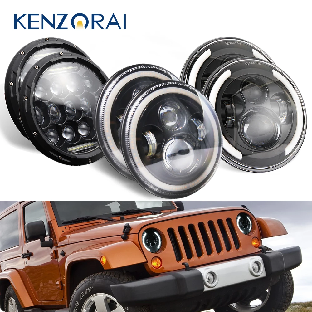Светодиодные фары 2 шт. 7 дюймов для Jeep Wrangler TJ JK LJ CJ Land Rover Defender UAZ Hummer SUZUKI 4WD