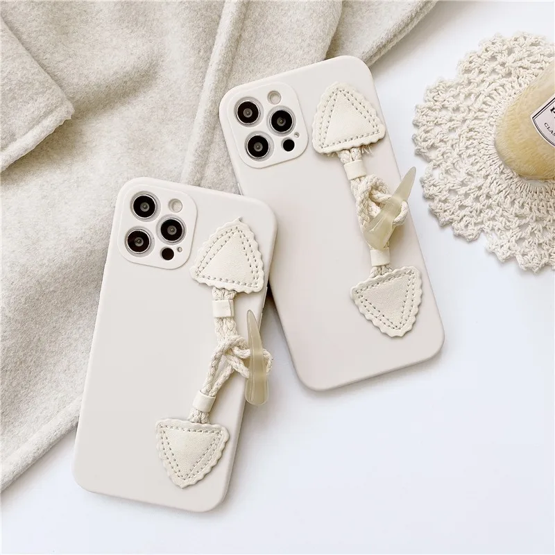 

Fashion 3d Horn Wristband Female Soft Case For Iphone 11 12 Pro Max Mini 7 8 Plus Xr X Xs Max Se 2 Silicone Phone Cover Fundas