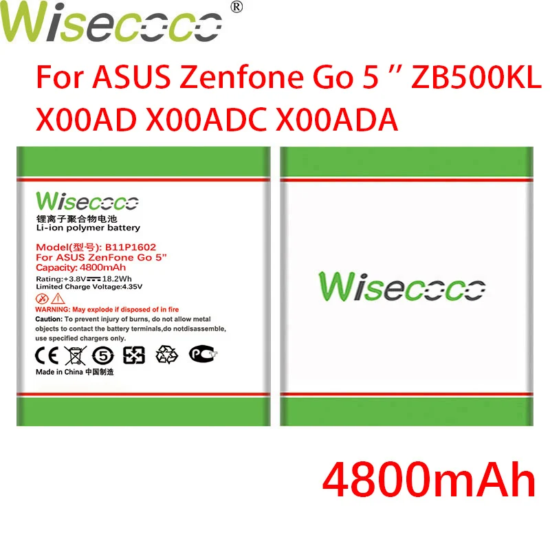 WISECOCO Новый 4800 мА/ч B11P1602 батарея для ASUS Zenfone Go 5 ZB500KL X00AD X00ADC X00ADA мобильный телефон с