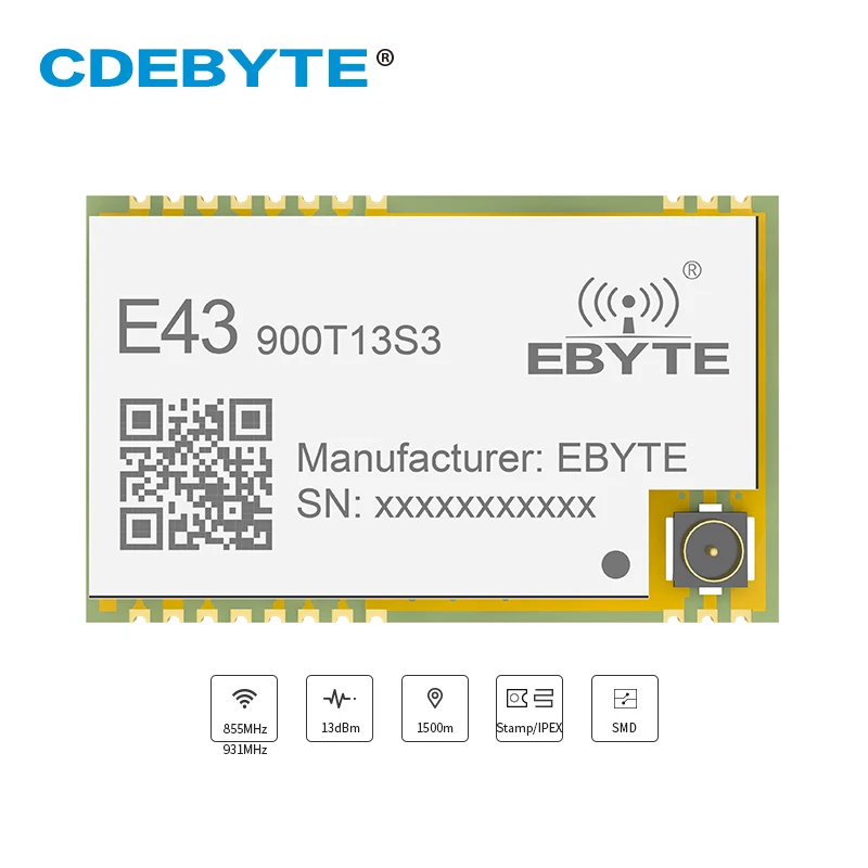 Беспроводной передатчик и приемник UART 868 МГц 915 20 МВт IPX антенна отверстия IoT uhf SMD |