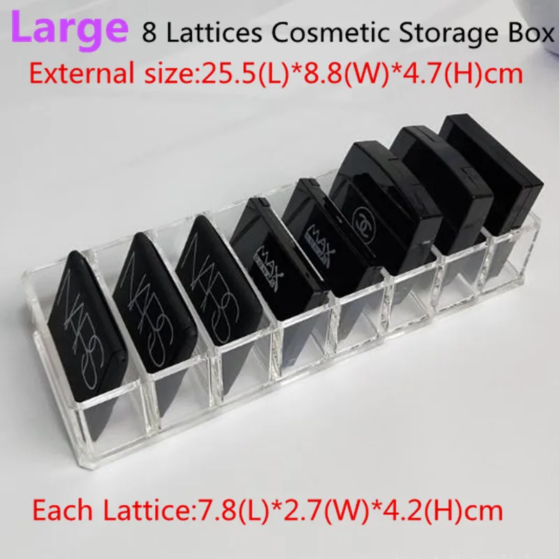 

Standing Transparent Lipstick Holder Acrylic Organzier Makeup Containers for Powder/Eye Shadow/Nail Polish/Cosmetics Storage Box