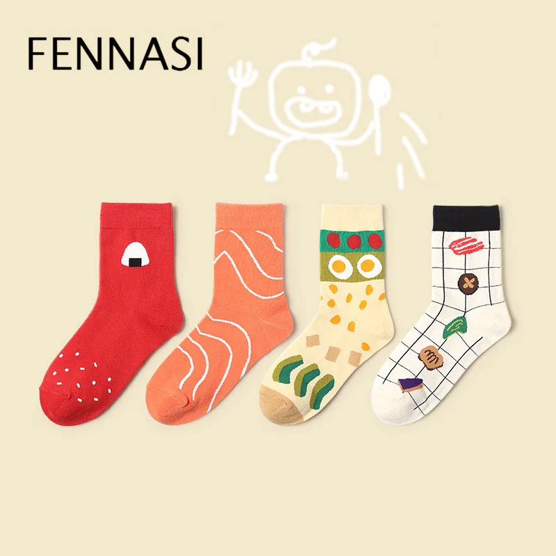 FENNASI Новые весенние и осенние женские носки с героями мультфильмов креативная