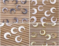 10 pcs 8mm moon shell natural mother of pearl no hole jewelry making white black yellow choose