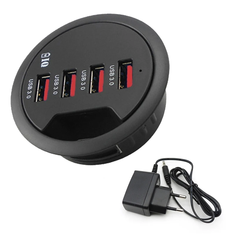 

Mounting In-Desk 4 Ports USB 3.0 Hub Desk Adapter Multi Splitter for Desktop PC