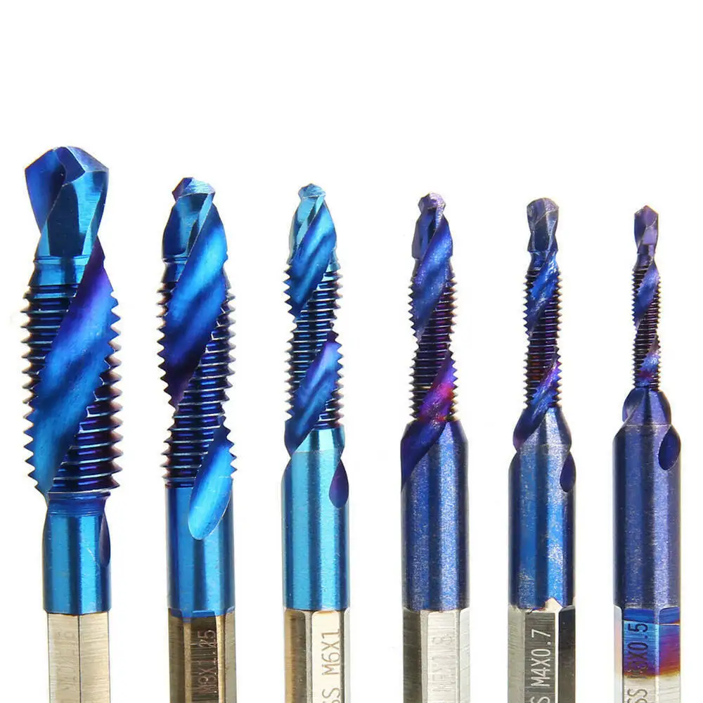 6pcs Thread Taps Drill Bit M3-M10 Spiral Screw Metric High speed steel | Инструменты