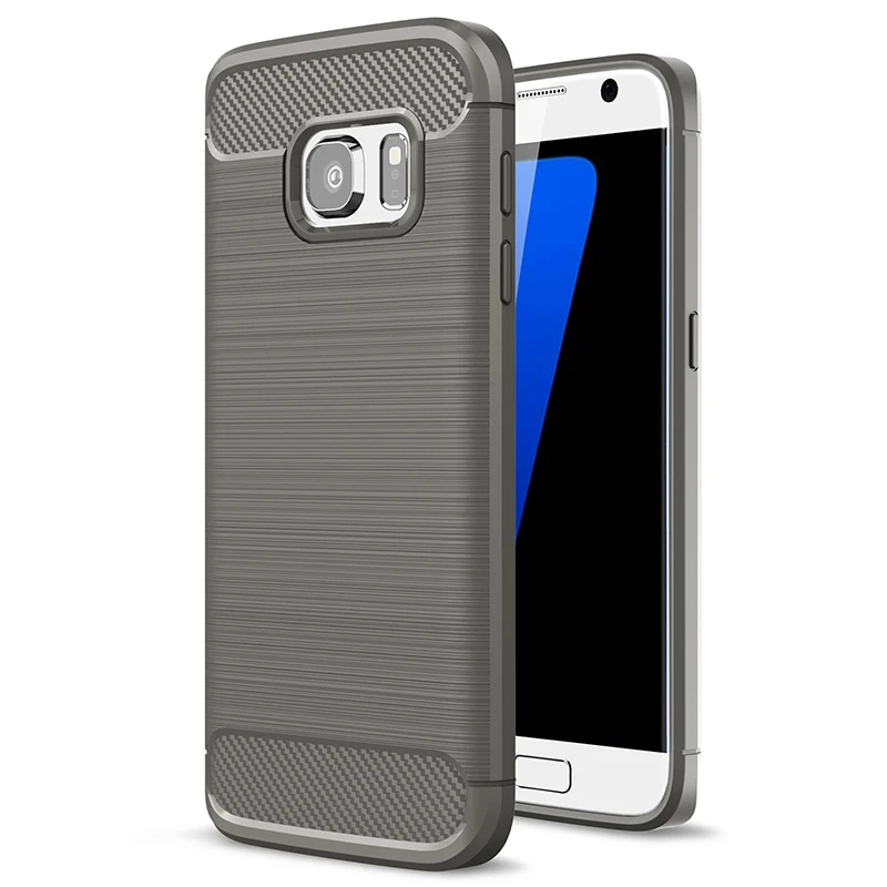 Серый Для samsung Galaxy S7 S 7 Edge чехол из углеродного волокна противоударный чехол для телефона samsung S6 S 6 Edge чехол Полная защита оболочки - Цвет: Серый