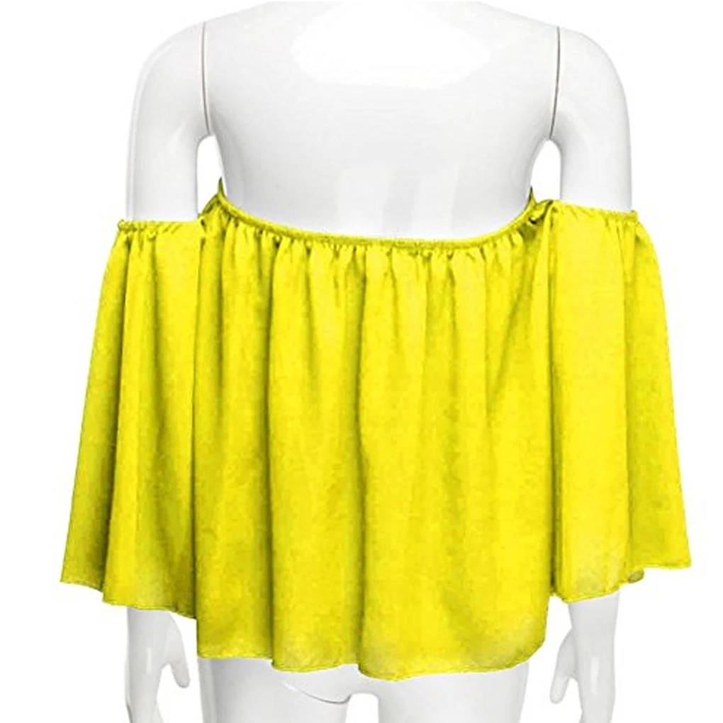 Стильная женская Повседневная Блузка с открытыми плечами топы без бретелек