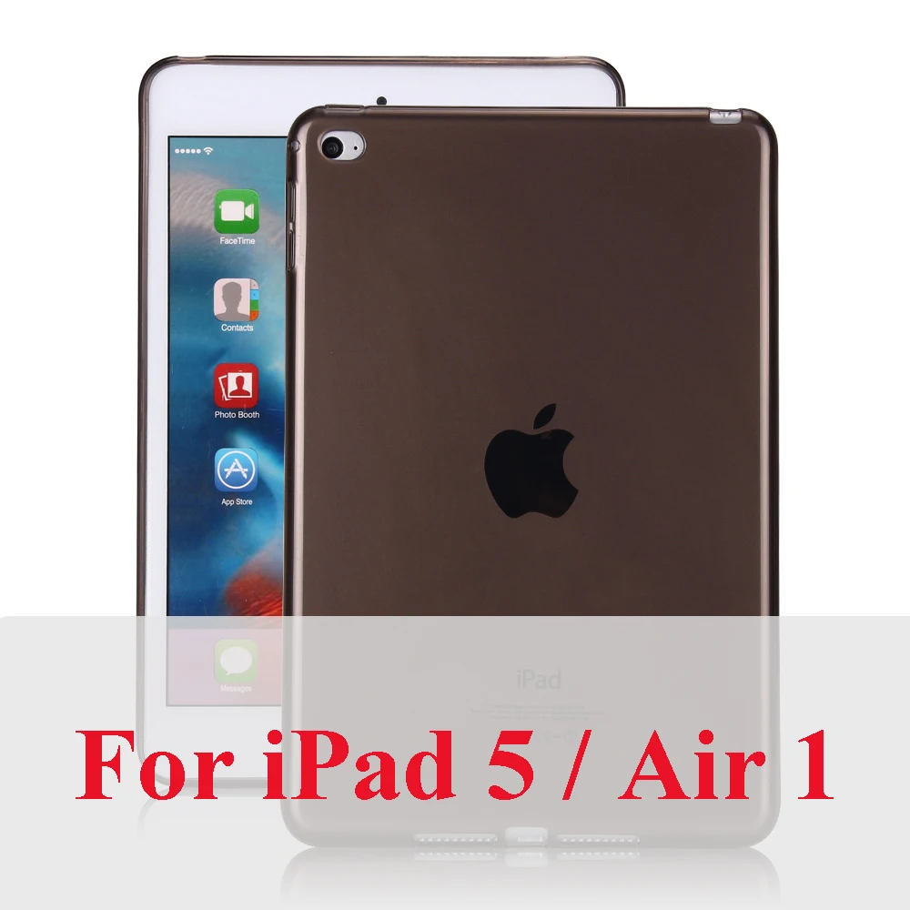 Конфеты прозрачный тонкий чехол из термопластичного полиуретана для iPad Pro 11 9,7 крышка пластыри на гелевой основе защитный чехол для iPad 2/3/4, 5, 6, Air1 Air2 Капа - Цвет: For ipad air 1 Black