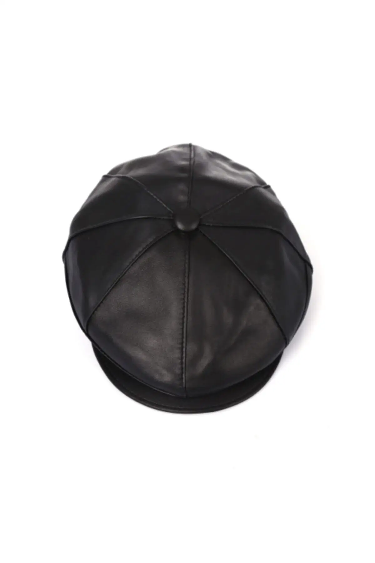 Unisex Black Genuine Leather Beanie Hat Fashion Completely Genuine Leather Elastic Back Cap-Best Price-Women Line-men Leather Hat