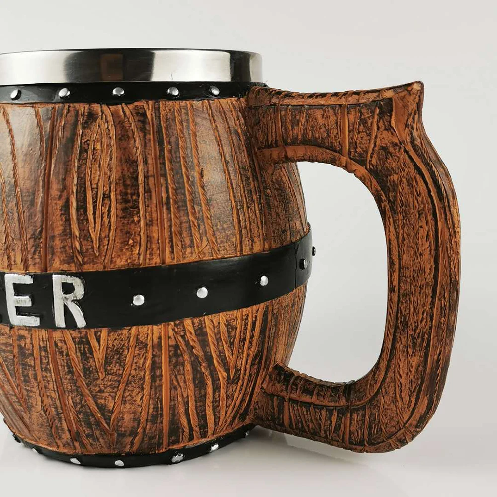 Полимерная форма Дубовая деревянная пивная кружка с 20 унций нержавеющая сталь