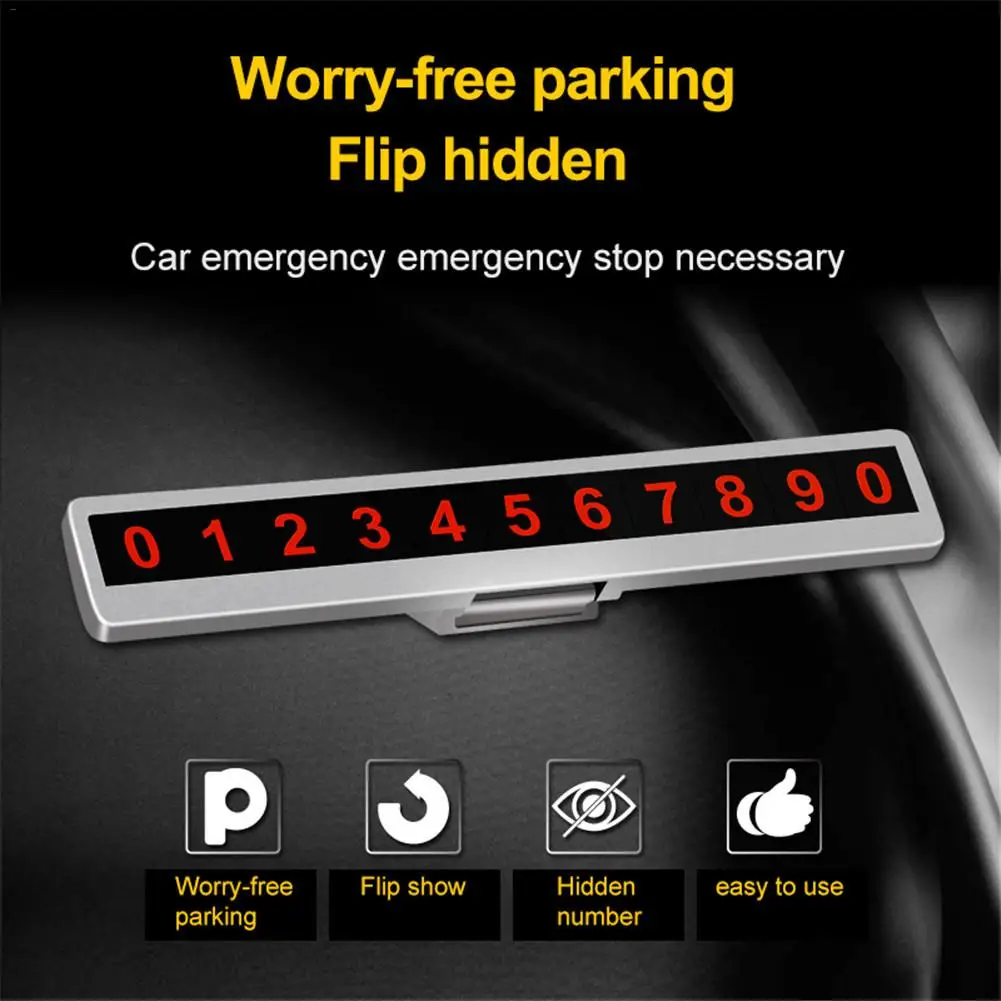 

Car Temporary Parking Card Phone Number Card Car Interior Telephone Number Luminous Plate Automobile Accessories Car Decoration
