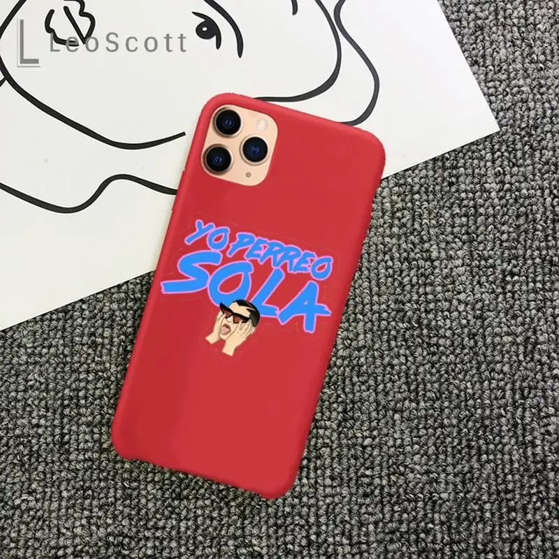 

Yo Perreo Sola Bad Bunny Maluma Phone Case Candy Color for iPhone 11 12 mini pro XS MAX 8 7 6 6S Plus X 5S SE 2020 XR