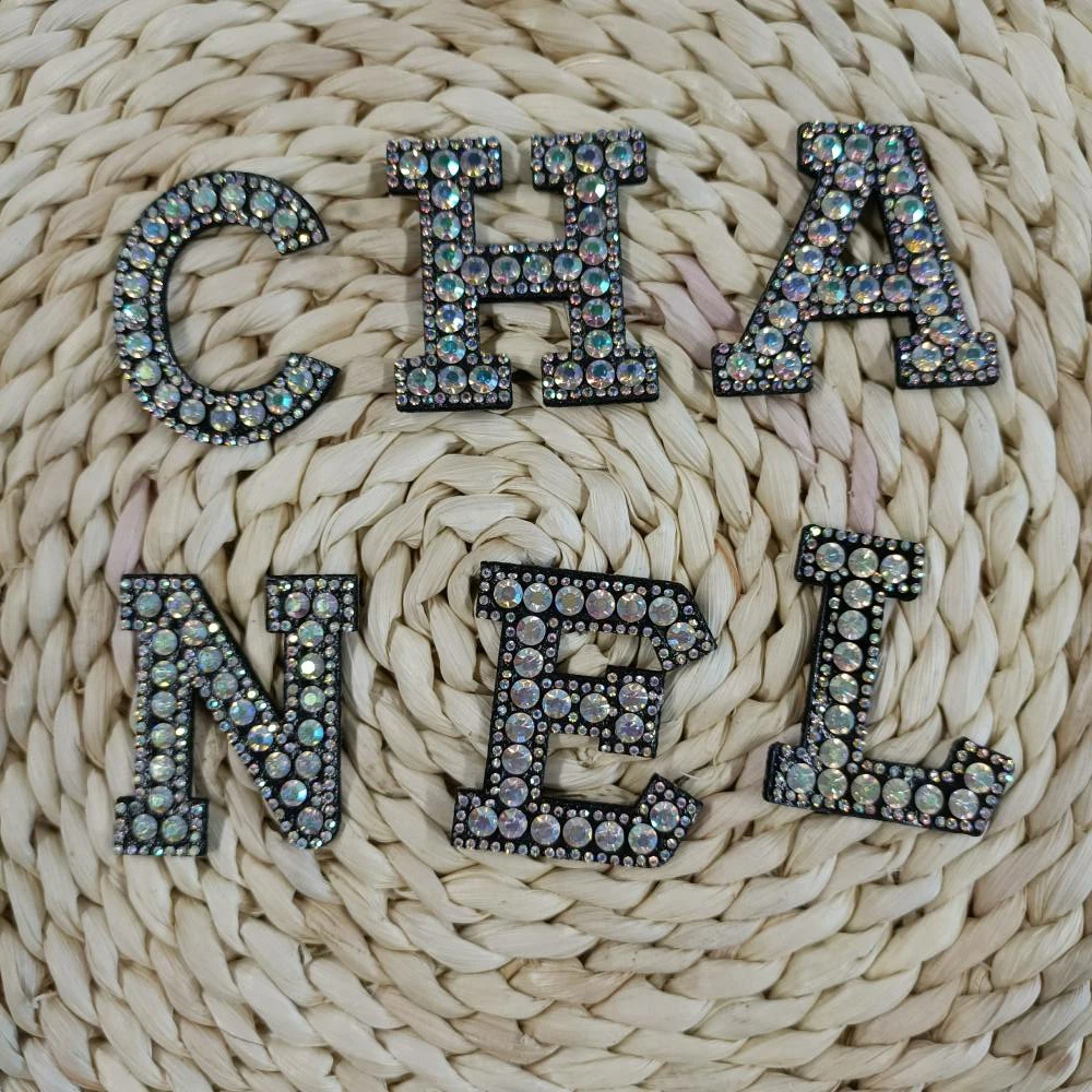 

embroidery beaded C letter embroideried patches for clothing CA-5