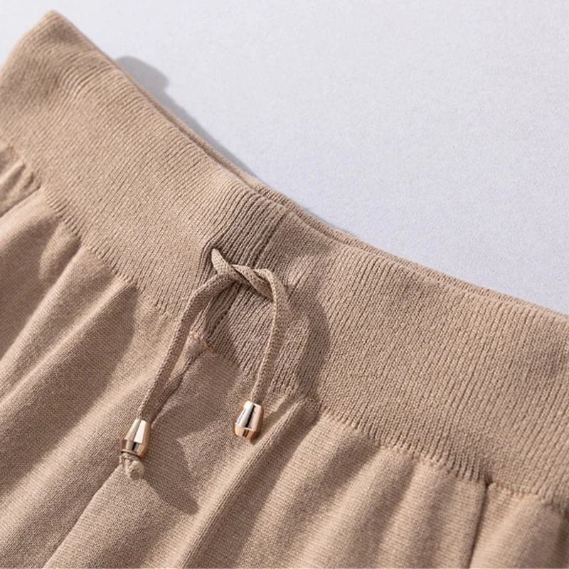

Autumn and winter fashion casual women's knit tops suit knit sports round neck strapless sexy wool knit suit