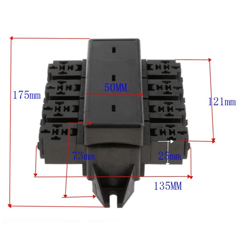 Новый черный автомобиль 20-способ лезвие держатель предохранителя 8-канальный